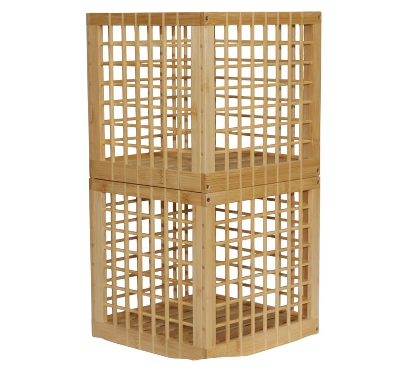 altCooking Hub Bamboo Storage Bin - Multipurpose, Stackable Cube Storage Bins Perfect Fit for Cube Shelf - Stylish Lattice Design (10.5 x 10.5 x 10.5) - Image 3
