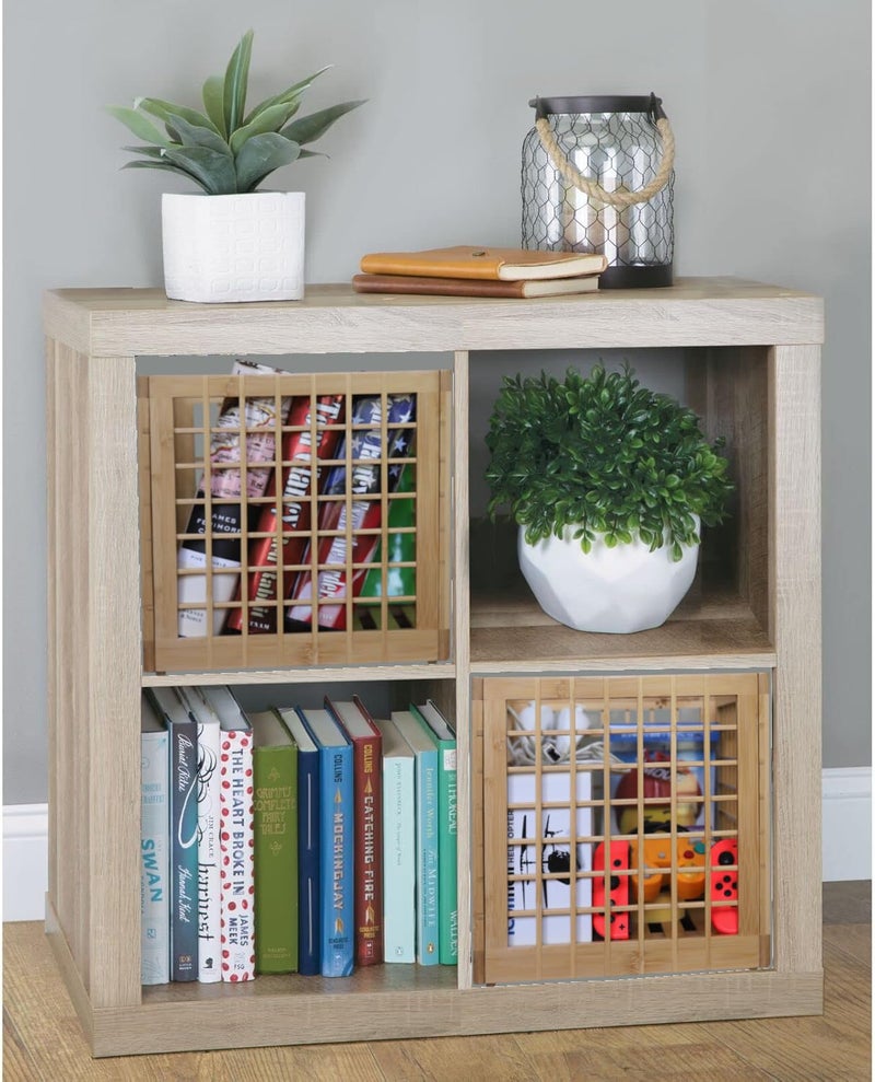altCooking Hub Bamboo Storage Bin - Multipurpose, Stackable Cube Storage Bins Perfect Fit for Cube Shelf - Stylish Lattice Design (10.5 x 10.5 x 10.5) - Image 2