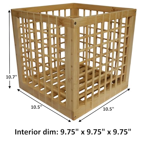 altCooking Hub Bamboo Storage Bin - Multipurpose, Stackable Cube Storage Bins Perfect Fit for Cube Shelf - Stylish Lattice Design (10.5 x 10.5 x 10.5) - Image 4