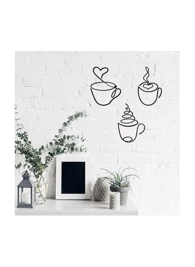 MIRFA Wooden Wall Art With Self Adhesive Base - Black (Coffee Mugs)  - Image 2