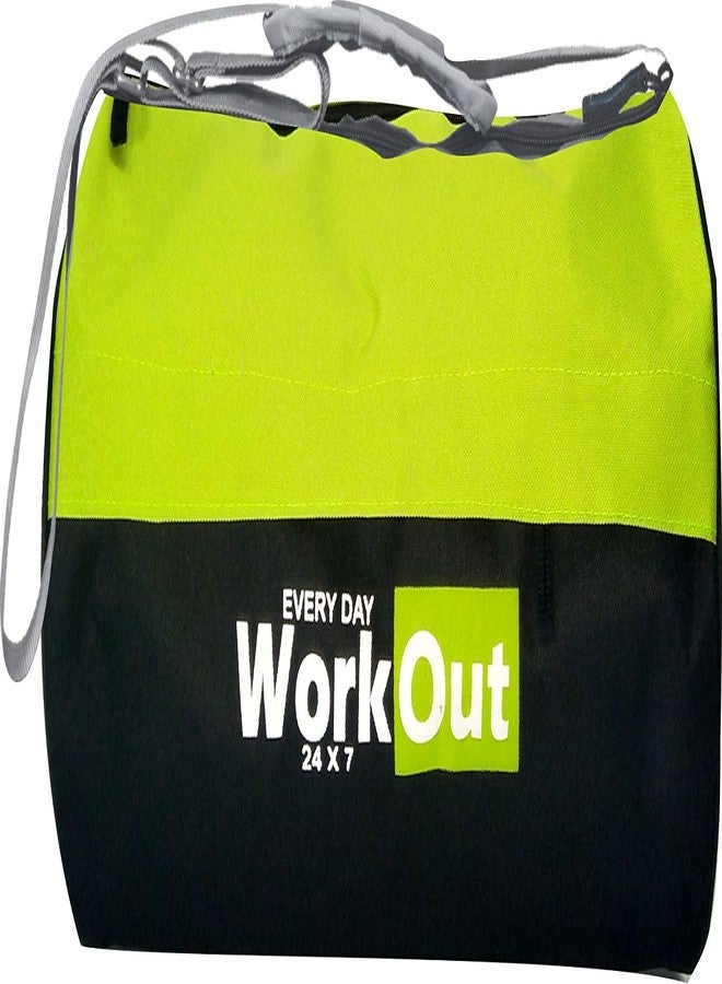 Jupiter Polyester Green and Black Round Gym Bag (16 x 9 x 9 Inches) - Image 1