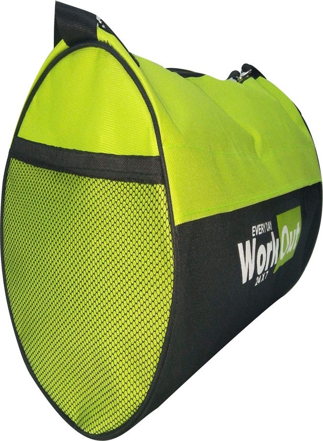 Jupiter Polyester Green and Black Round Gym Bag (16 x 9 x 9 Inches) - Image 2