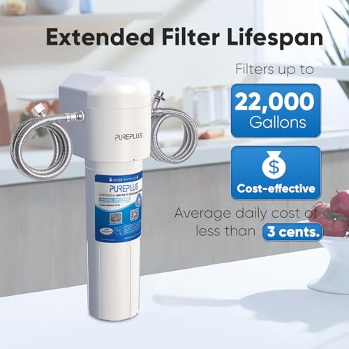 Pure Plus PUREPLUS Under Sink Water Filter System, 22000 Gallons, 99.99% Chlorine Reduction, NSF/ANSI 42 Certified,Removes Heavy Metals,Chlorine, Direct Connect Under Counter Water Filtration System - Image 3