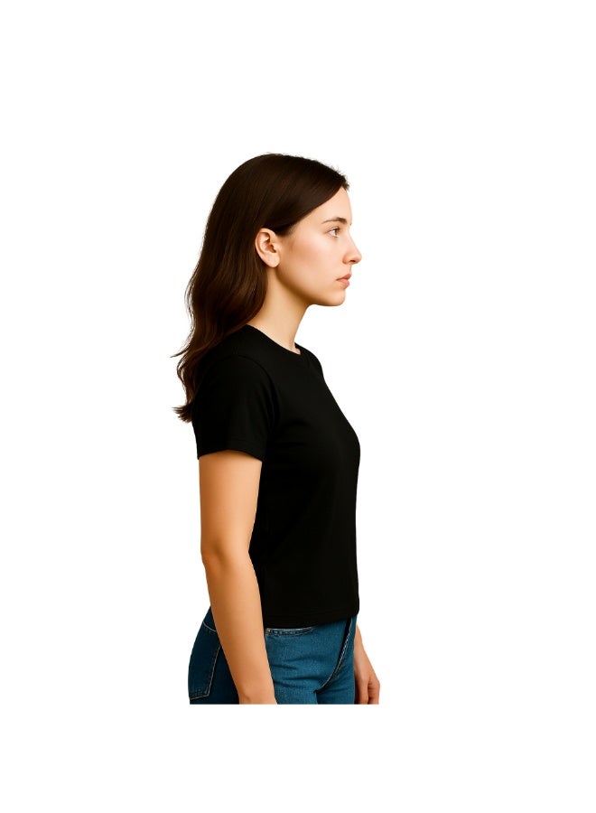 PRINTSHOP4ME Adult Round Neck Combed Women's T Shirt 190 GSM Pure Cotton Basic Colors - Image 4