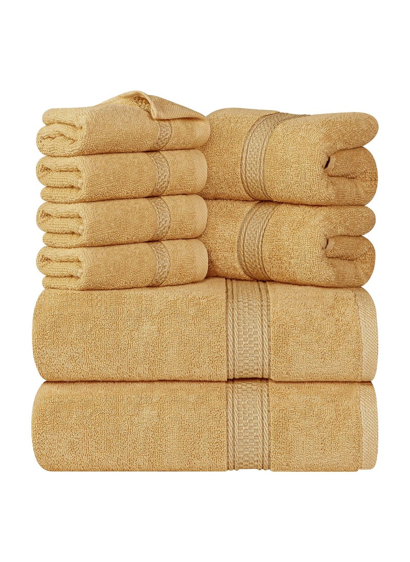 Comfy - Comfy 8 Piece Highly Absorbent 600Gsm Hotel Quality Combed Cotton Cream Towel Set - Image 1