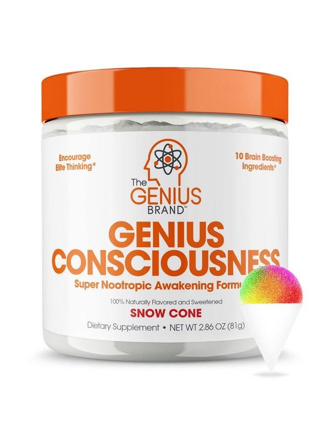 The Genius Brand - Genius Consciousness Super Nootropic Brain Supplement Powder Snow Cone Supports Focus Cognitive Function Concentration  Memory Booster Alpha Gpc  Lions Mane Mushroom For Neuro Energy - Image 1