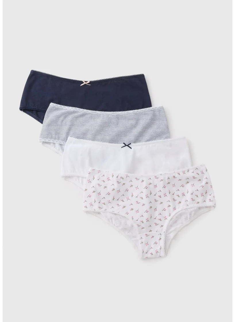 Matalan 4 Pack Multicolour Patterned Short Knickers