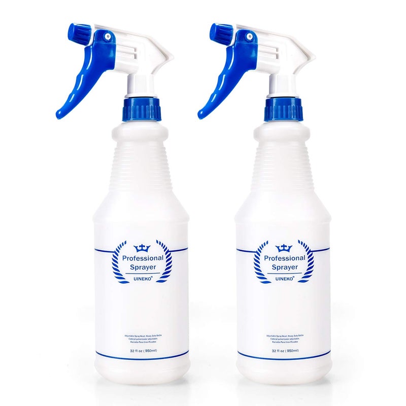 Plastic Spray Bottle 2 Pack 32 Oz AllPurpose Heavy Duty Spraying Bottles Leak Proof Mist Empty Water Sprayer for Cleaning Solution Essential Oils Hair Planting with Adjustable Nozzle Blue
