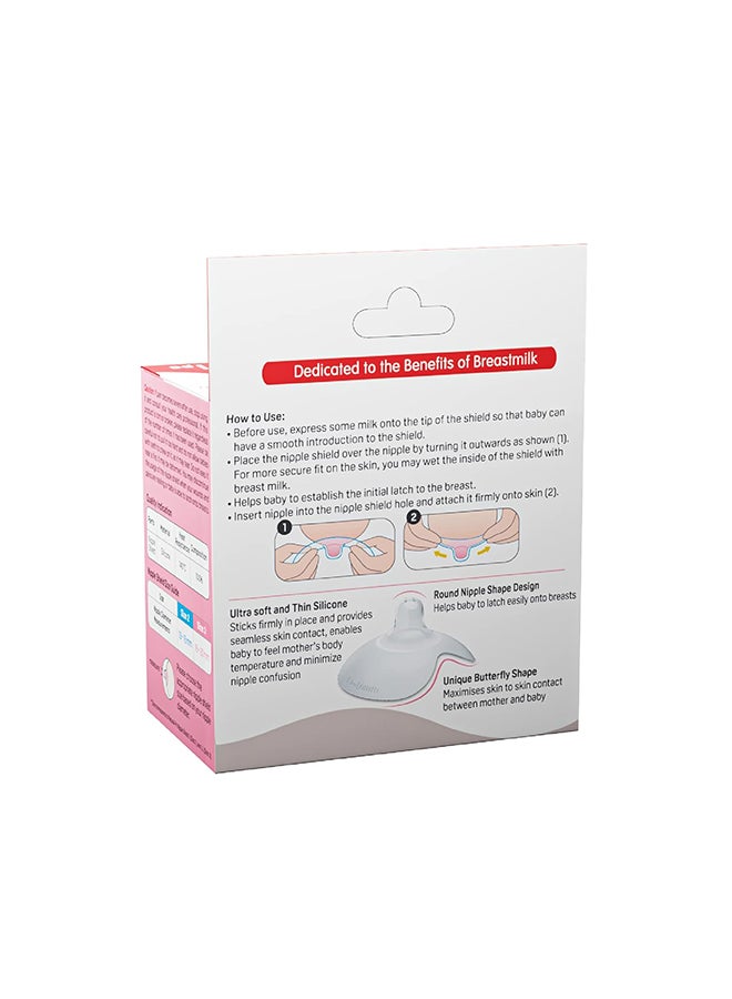 Pigeon Natural Feel Silicone Nipple Shield/Nipple Protector Size 2,with Case,Ultra Soft,Unique Unique Butterfly Shape,13-16 mm Nipple Diametre - Image 4
