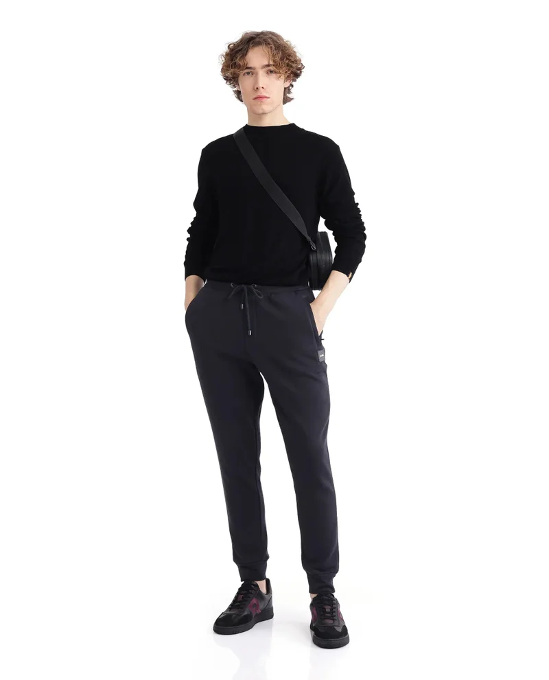 Rare Rabbit Men's Drawstring Closure Heavy Weight Solid Track Pant