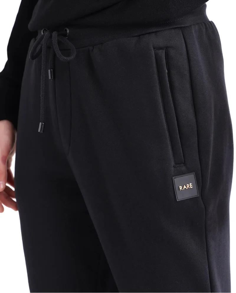 Rare Rabbit Men's Drawstring Closure Heavy Weight Solid Track Pant