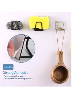 Generic Kitchen Sink Sponge Rack, 4 PCS Stainless Steel Waterproof Adhesive Sponge Holder for Kitchen Sink, Non-punching Paste Dishwasher Drain Rack, Suitable for Dishwashing Sponge and Brush Storage.  - Image 3