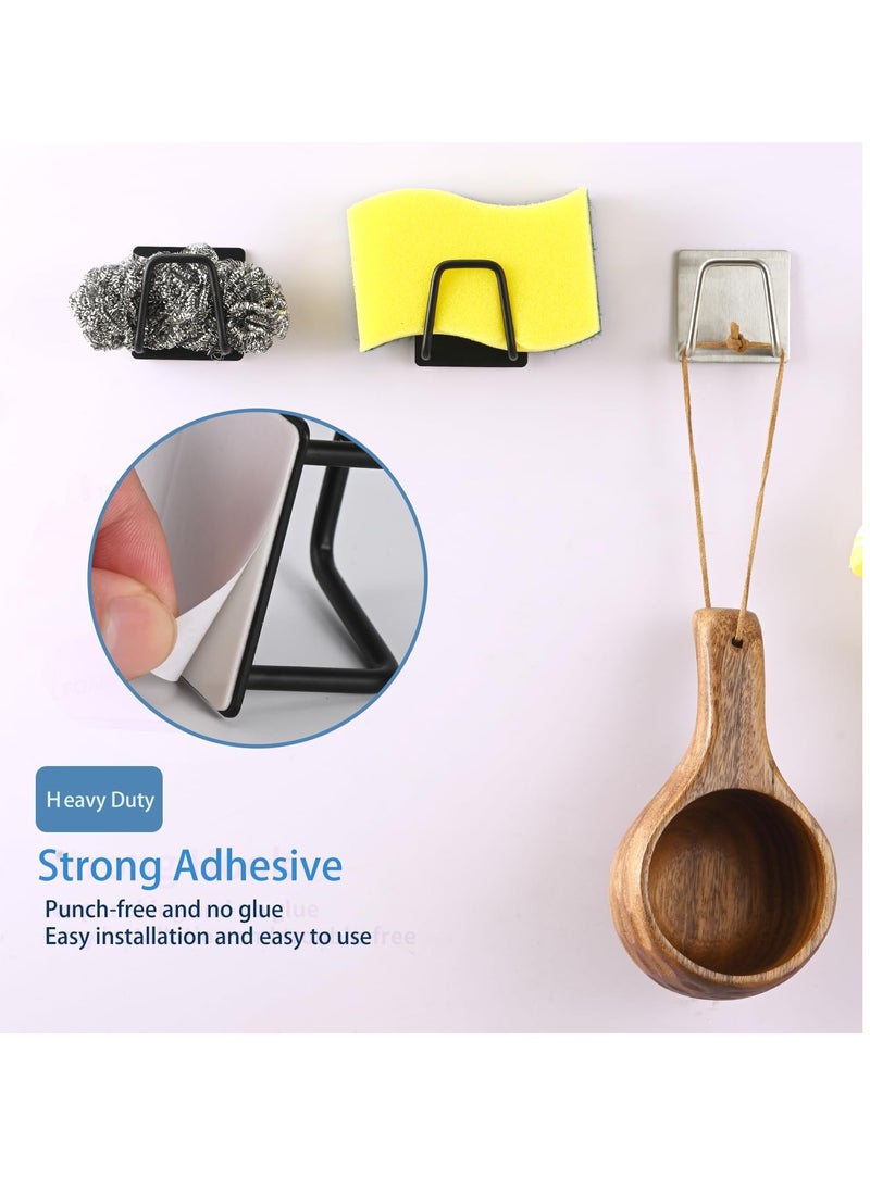 Generic Kitchen Sink Sponge Rack, 4 PCS Stainless Steel Waterproof Adhesive Sponge Holder for Kitchen Sink, Non-punching Paste Dishwasher Drain Rack, Suitable for Dishwashing Sponge and Brush Storage.  - Image 3