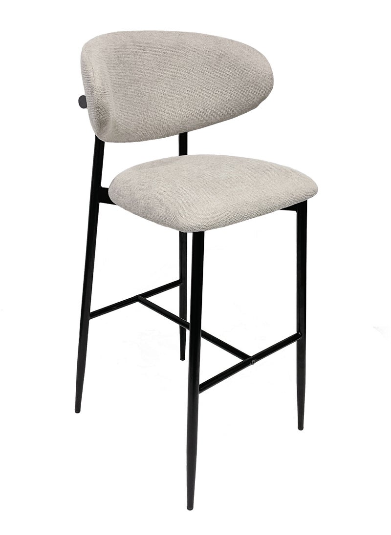 MAPLE HOME DECORATION Maple Home High Bar Chair Dining Stool Fabric Curved Backrest Metal Frame Footrest Counter Seat Comfortable living kitchen cafe Restaurant Furniture  - Image 1