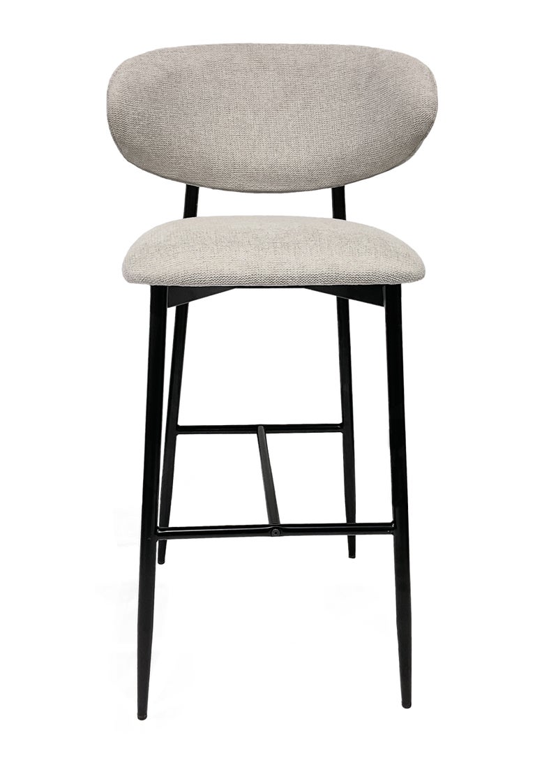 MAPLE HOME DECORATION Maple Home High Bar Chair Dining Stool Fabric Curved Backrest Metal Frame Footrest Counter Seat Comfortable living kitchen cafe Restaurant Furniture  - Image 2