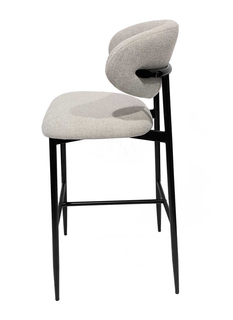 MAPLE HOME DECORATION Maple Home High Bar Chair Dining Stool Fabric Curved Backrest Metal Frame Footrest Counter Seat Comfortable living kitchen cafe Restaurant Furniture  - Image 3
