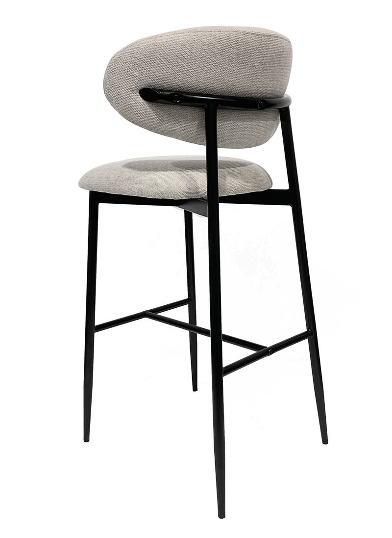 MAPLE HOME DECORATION Maple Home High Bar Chair Dining Stool Fabric Curved Backrest Metal Frame Footrest Counter Seat Comfortable living kitchen cafe Restaurant Furniture  - Image 4