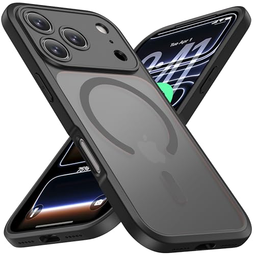 ImpactStrong Magnetic Guard Designed for iPhone 17 Pro Max Case [Camera Protection] [Military Grade Drop Tested] [Compatible with MagSafe] Slim Translucent Matte Phone Case (6.9") - Black - Image 1