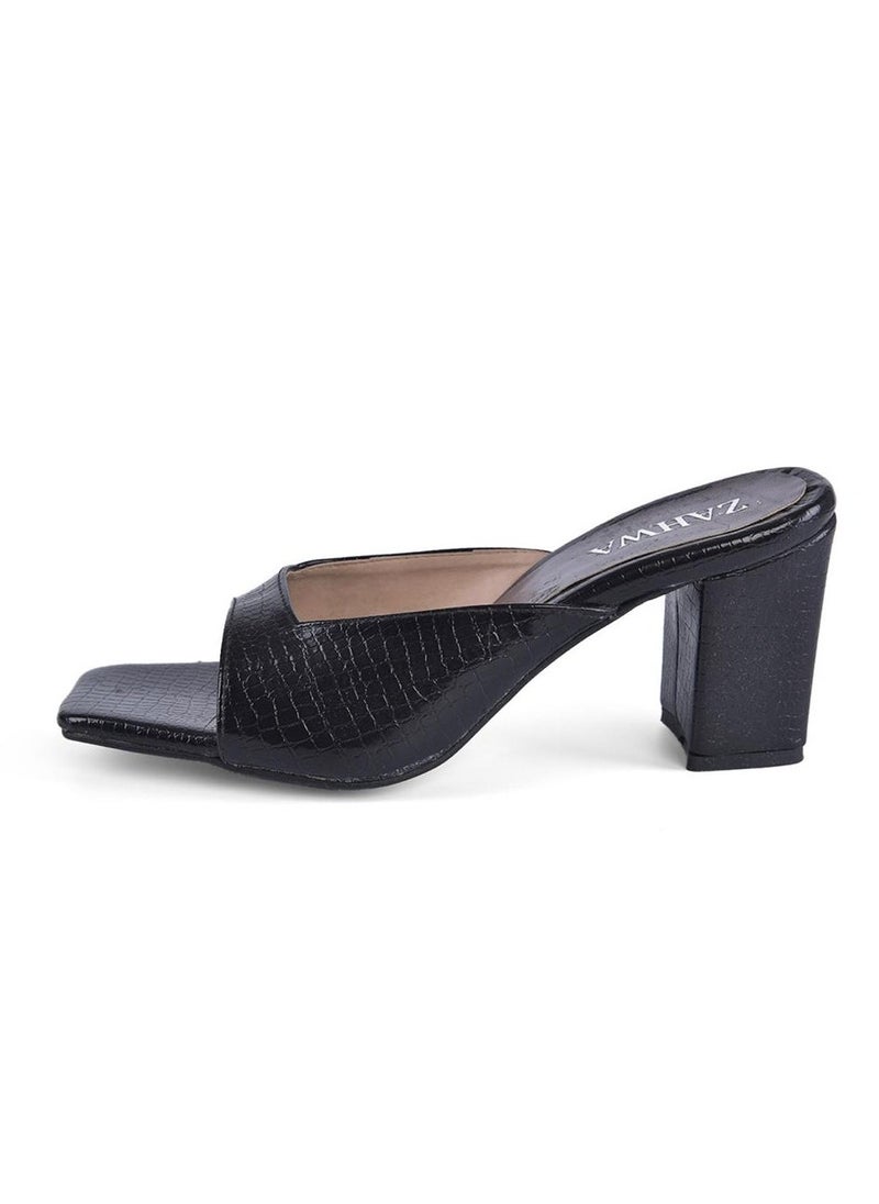 Zahwa - Heeled Sandal Crocodile Strap - Image 1