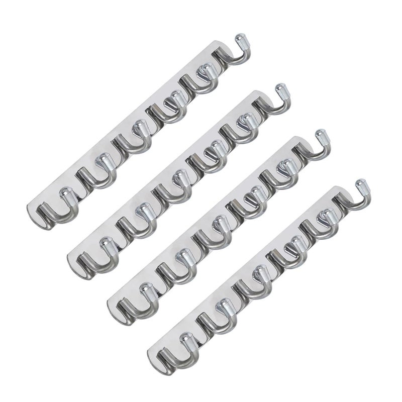Ingo creation Stainless Steel 6 Pin Bullet Cloth Hanger Wall Mounted Bathroom Cloth HangerDoor Hooks Rail for Hanging KeysClothesTowel Pack of 4 - Image 1