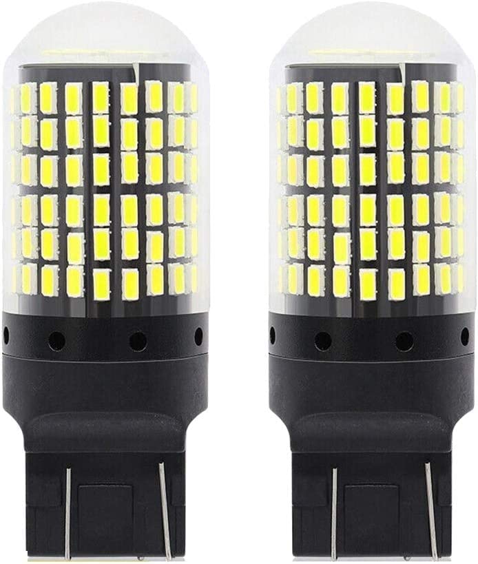 Automaze 12V 7443 7440 T20 Dual Connection/Pin/Buoyant Canbus Error Free 15 Watts 144 LED/SMD For Brake, Reverse Tail Light Bulbs (White) - Image 1