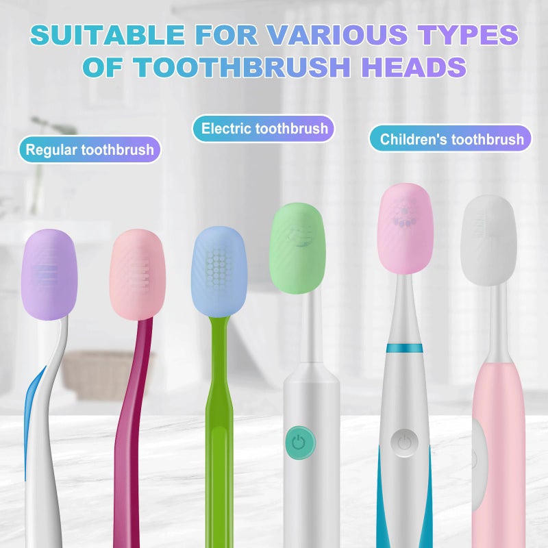Lapfoon 6 Packs Toothbrush Covers, Silicone Toothbrush Covers Caps for Electric Toothbrush Replacement Heads & Manual Toothbrush - Image 3