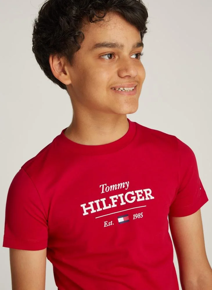 TOMMY HILFIGER Youth Monotype 1985 Logo Label Regular T-Shirt