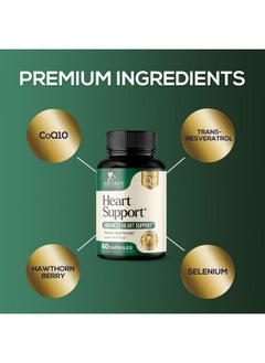 Nature's Nutrition Heart Supplements for Men & Women, 1650mg for Heart Health Support with CoQ10, Hawthorn, Plant Sterol & More, Heart Vitamins & Extracts to Support Nitric Oxide & Energy Production - 60 Capsules  - Image 3