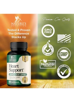 Nature's Nutrition Heart Supplements for Men & Women, 1650mg for Heart Health Support with CoQ10, Hawthorn, Plant Sterol & More, Heart Vitamins & Extracts to Support Nitric Oxide & Energy Production - 60 Capsules  - Image 2