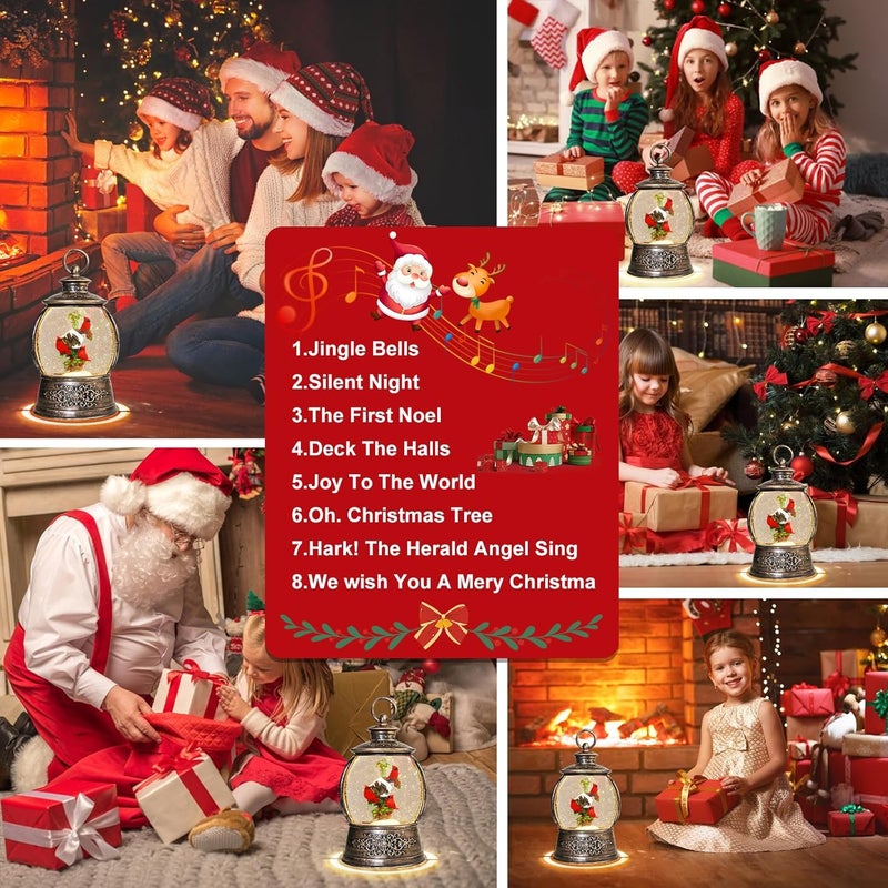 Aixuler Christmas Cardinal Snow Globe 12.5In High, Musical Snow Globe Lantern Lights with 6 Hour Timer, Retro Style Holiday Glitter Globe for Xmas Home Decoration and Santa Gifts-Red Cardinal - Image 5