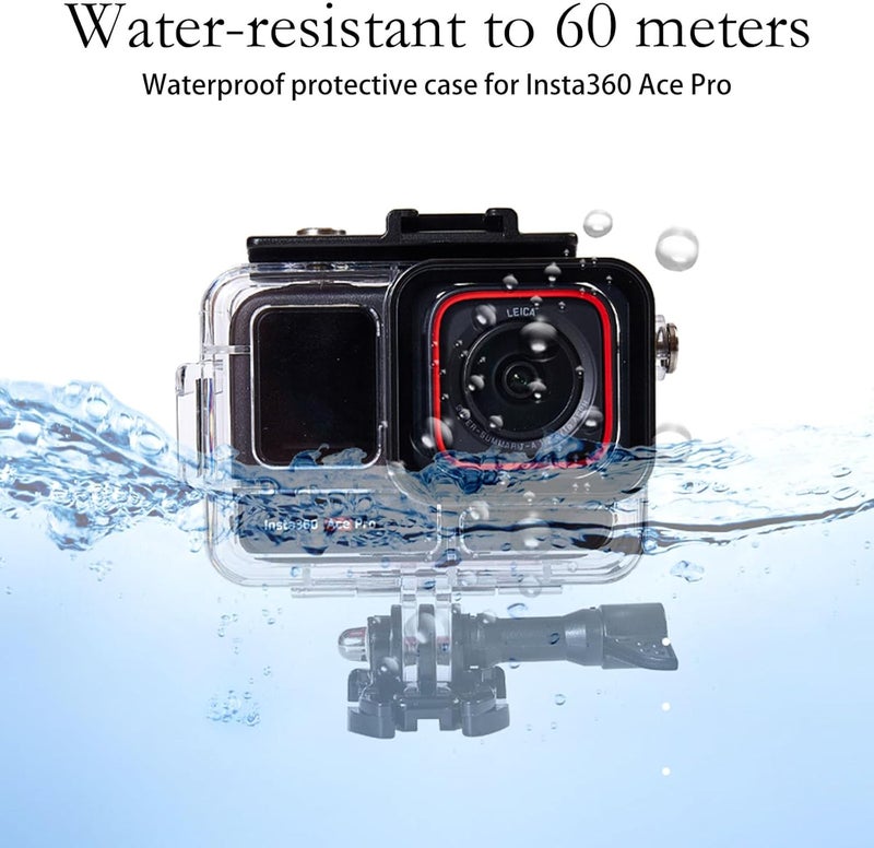 PCTC 197FT Waterproof Case for Insta360 Ace Pro with 3-Pack Dive Filters Accessories for Insta 360 Ace Pro Waterproof Case,Protective Underwater Dive Housing Shell with Bracket Accessories - Colour - Image 4