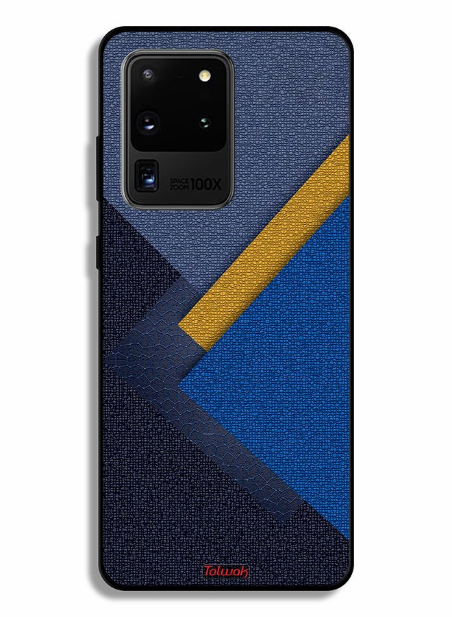 Tolwak Samsung Galaxy S20 Ultra Protective Case Cover Triangles Leather Shades Pattern - Image 2