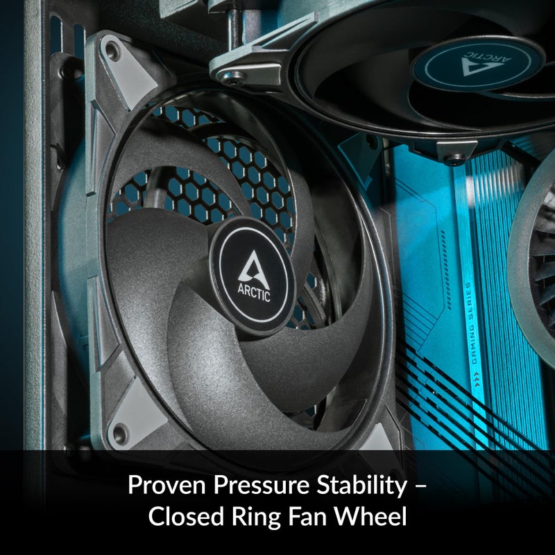 ARCTIC P14 Max - PC Fan, High-Performance 140mm Case Fan, PWM Controlled 400â€“2800 RPM, Optimised for Static Pressure, 0dB Mode - Black - Image 4
