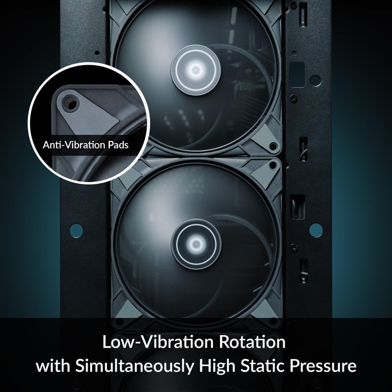 ARCTIC P14 Max - PC Fan, High-Performance 140mm Case Fan, PWM Controlled 400â€“2800 RPM, Optimised for Static Pressure, 0dB Mode - Black - Image 3