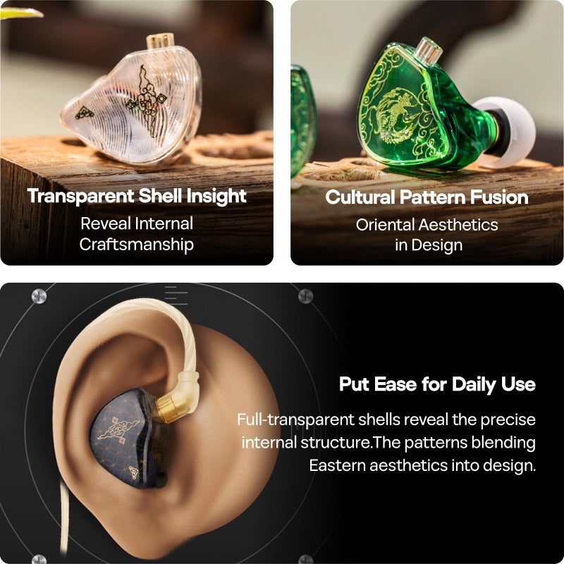 Linsoul TANGZU Wanâ€™er S.G HiFi 10mm Dynamic Driver PET Diaphragm in-Ear Earphone with Ergonomic Shape, Detachable Recessed 2Pin OFC Braided Cable for Audiophile Musician DJ Stage(Black, Without Mic) - Image 5