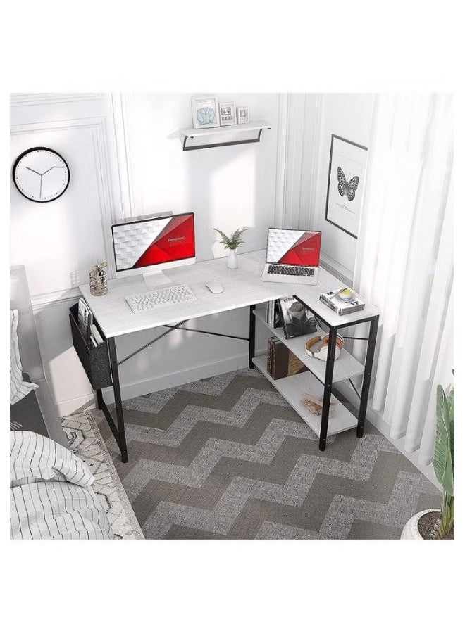 AGD L-Shaped Computer Desk with Reversible Storage Shelves for Home Office Workstation with Storage Bag  - Image 2