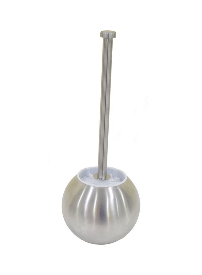NIBEMINENT Stainless Steel Toilet Brush With Holder Silver 40centimeter