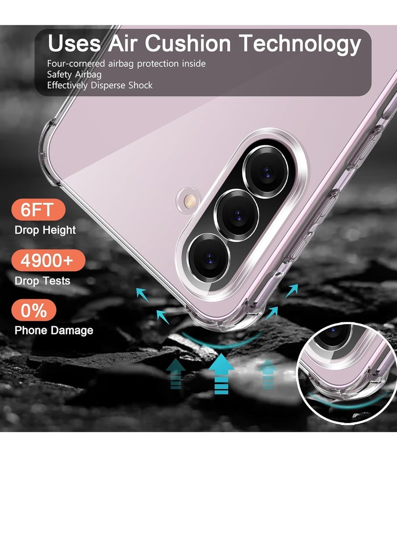 YoYoTech Samsung A56 Shockproof Clear Case with 2Pack Tempered Glass Screen Protector Edge to Edge Full Screen Coverage,Samsung Galaxy A56 5G 2025 Bumper Cover.  - Image 4