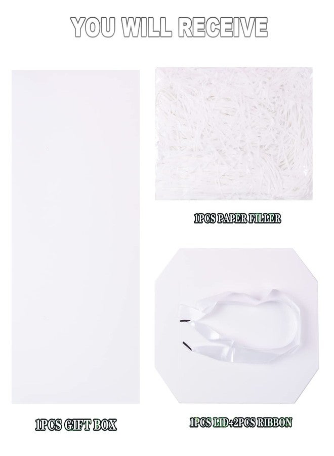 Elephantpackage Elephant-package Medium Gift Box with Lids, Ribbon and Paper Filler, for Birthdays, Mother's Day, Bridal Showers, Weddings, Baby Showers - Collapsible, 8.7", 1 Pack, White - Image 3