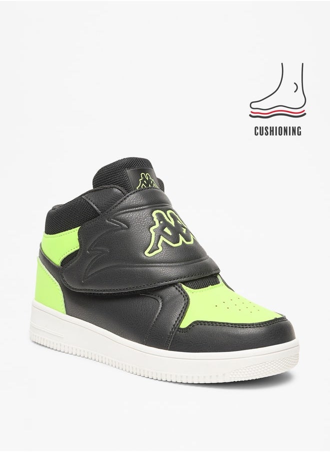 Kappa - Boys' Panelled High Top Sneakers with Hook and Loop Closure - Image 1