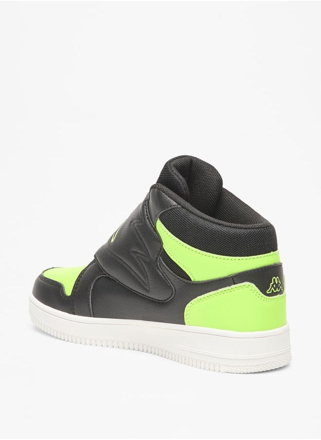 Kappa - Boys' Panelled High Top Sneakers with Hook and Loop Closure - Image 1