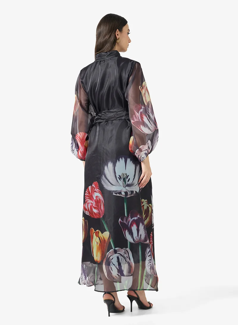 خزانة فستان بطبعة زهور