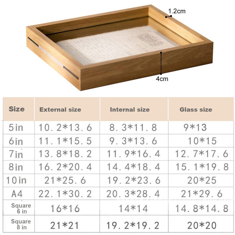 Square 6 In (15x15)Cm Textured Smooth Wooden Photo Frame - Double-Side Real Glass 360° Rotatable Photo Frame for Wedding Tabletop Decoration - Image 5