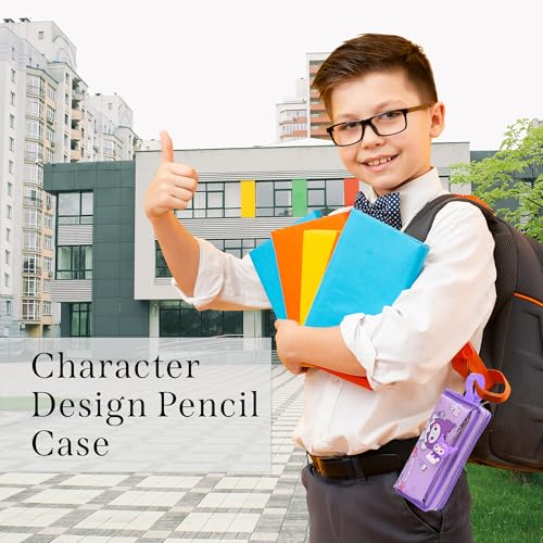 RarePicks Cute Cartoon Pencil Pouch for Girls | Large Capacity Stationery Case | Kawaii Pouch Organizer | Durable School Kids Students Gift | Return Gifts | Art Supply Pencil Case (Purple) | - Image 5