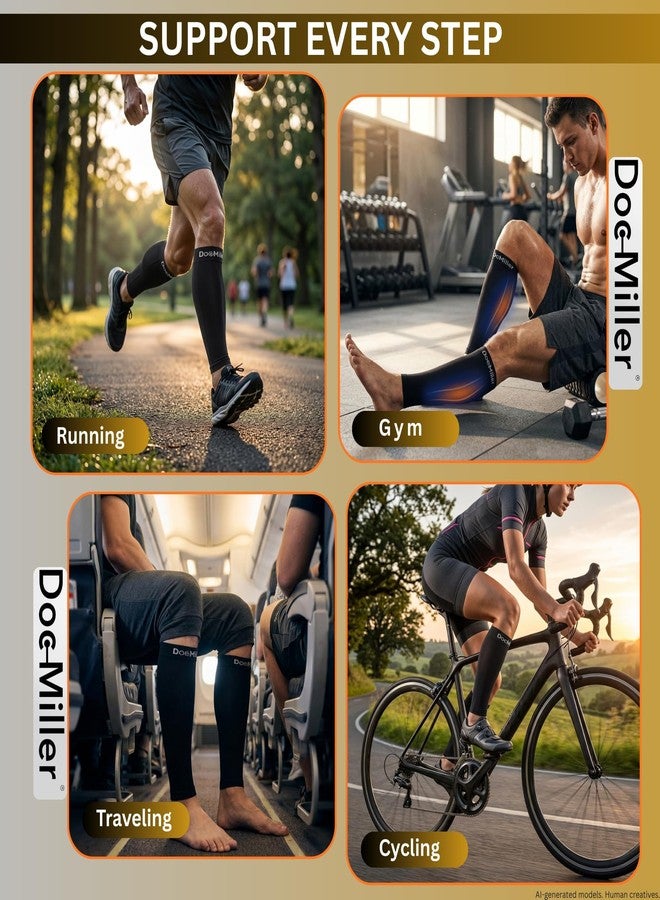 Doc Miller Calf Compression Sleeve for Petite Women & Men, 15-20 mmHg, Footless Leg Sleeve Brace for Varicose Veins, Pregnancy, Running & Cycling, Knee-High, Shin Splints, Recovery, 1 Pair - Image 5