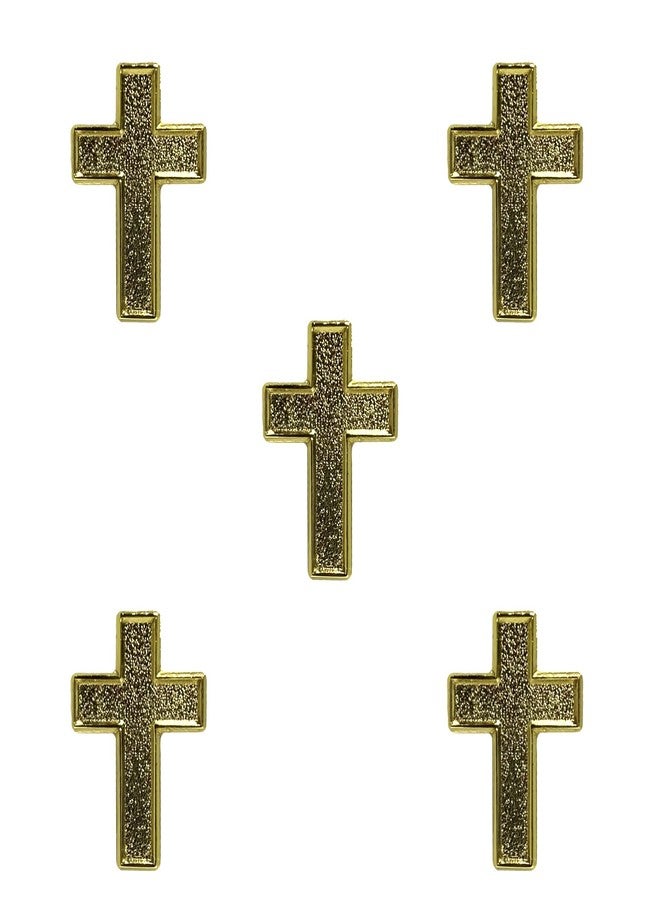 PinMaze دبوس طية صدر السترة مطلي بالذهب - بروش ديني مسيحي لاتيني مزخرف (5 قطع) - Image 2