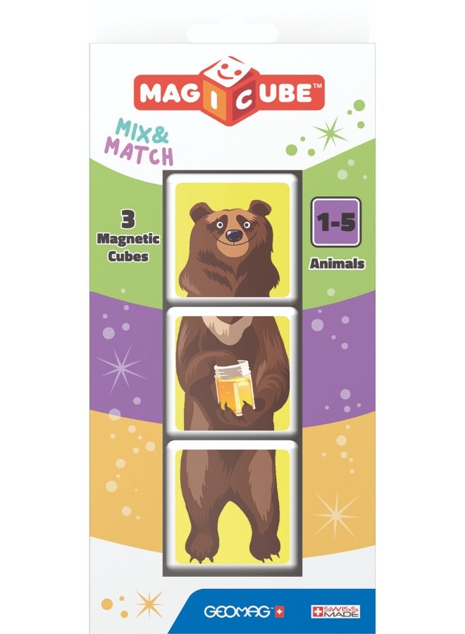 Geomag Magicube Mix & Match Savanna Animals STEM Toy 3 Pcs - Image 3