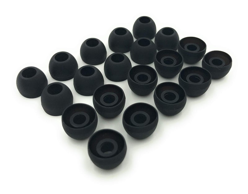Earbudz 10 Pairs Medium Silicone Replacement Earbuds Ear Bud Tips – Black - Image 1