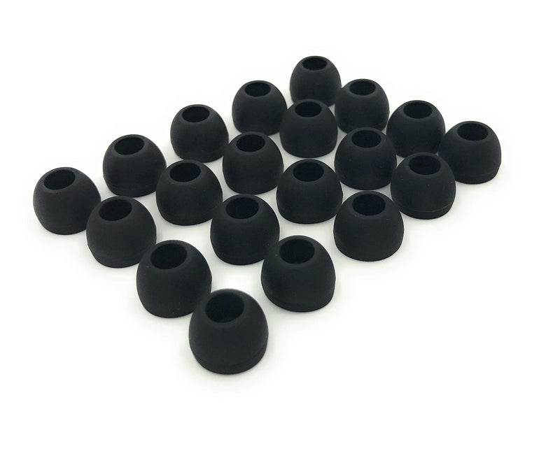 Earbudz 10 Pairs Medium Silicone Replacement Earbuds Ear Bud Tips – Black - Image 2