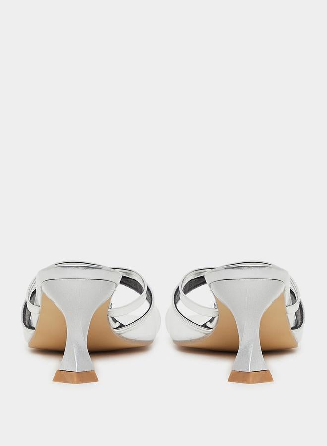 ستايلي صندل معدني متعدد الأشرطة بكعب صغير - Image 5